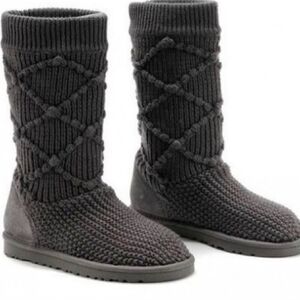Ugg Australia Women 5879 Argyle Sweater Tall Cardi Knit Boots Shoes sz 8